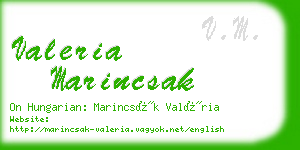 valeria marincsak business card